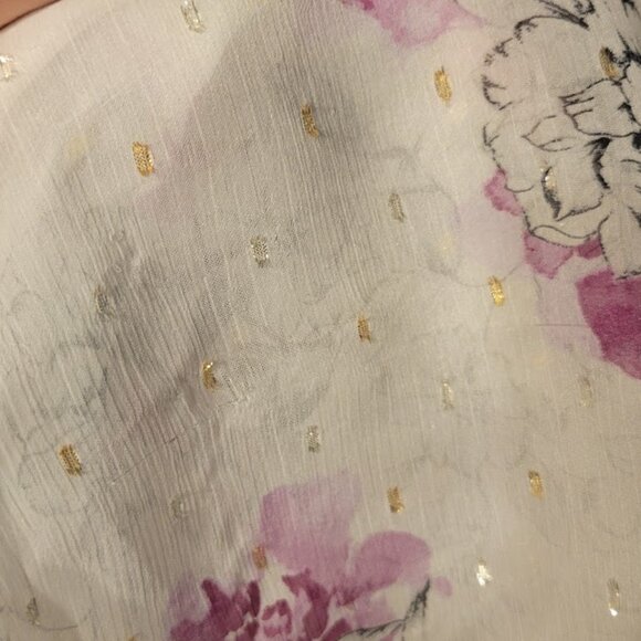 White with Purple Flower Formal Maxi Dress Torrid 4x NWOT - Picture 5 of 8